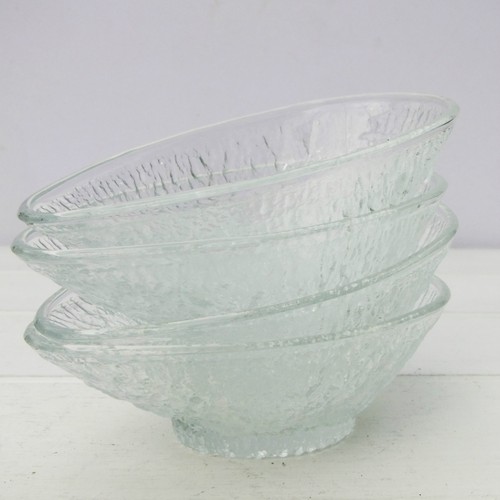 Vintage Retro 1970s Rayware Italian Glass Set 4 Avocado Dishes