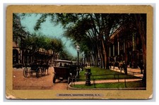 Broadway Street View Saratoga Springs New York NY Ullman's Gold UDB Postcard XA4