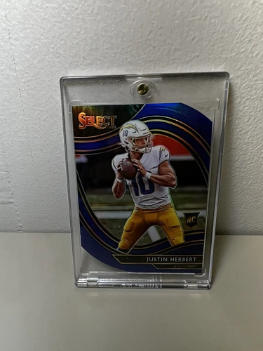 Justin Herbert Rookie 2020 Panini Select Field Level Die-Cut Light Blue #344