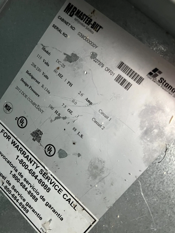 Congelador gabinete de inmersión para helados Master-Bilt DC-2S Foto 2 de 4