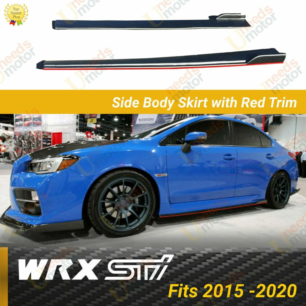 Fit 2015 2021 Subaru Impreza WRX STI Side Skirts Body Kit Glossy