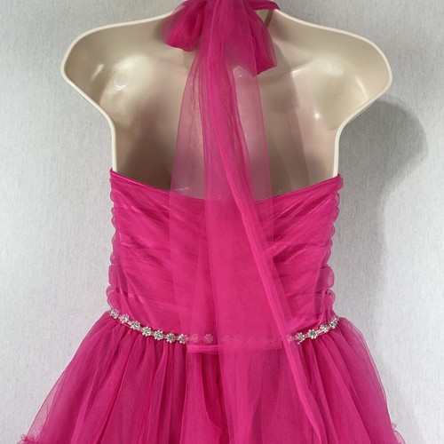 Sugar Thrillz Fairytale Ending Mini Dress Medium Barbie Pink Halter Sweetheart - Picture 5 of 15