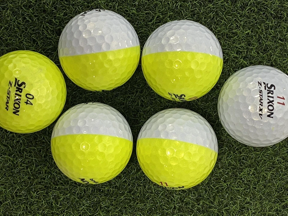 36 Srixon Z Star/XV Divide White/Yellow 2 tone Golf Balls 5A/4A Excellent Cond. - Image 3 of 4