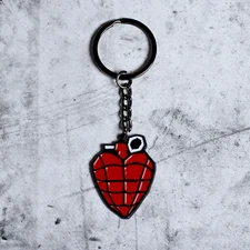 Green Day American Idiot Heart Grenade Soft Enamel Keychain – Black Metal
