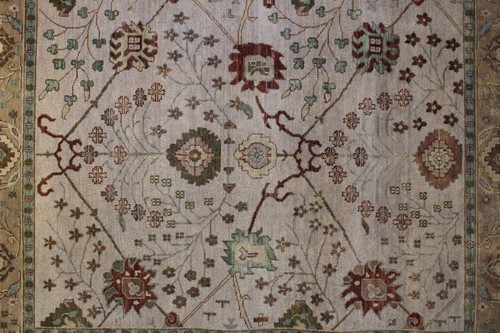 8'2" x 9'10" ft. Antique Oushak Vegetable Dye Hand Knotted Wool Oriental Rug - Picture 2 of 8