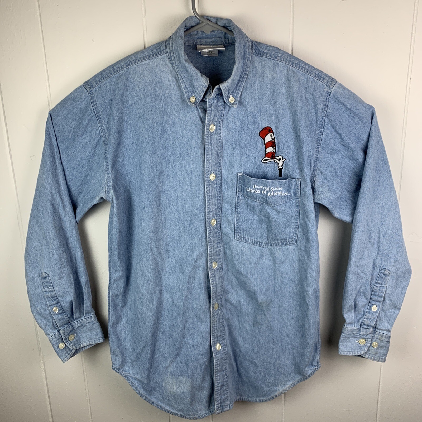 Universal Studios Dr Seuss Button Down Shirt Deni… - image 1