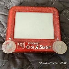 Vintage Red Travel Etch A Sketch Ohio Art Nice Condition