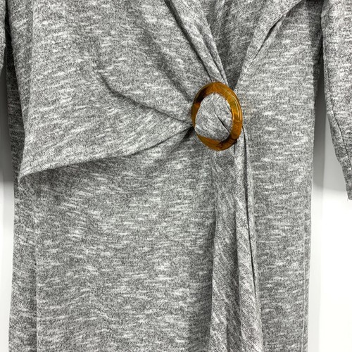 Maurices Dress Womens XL Gray Tortoise Ring Wrap Sheath V Neck Long Sleeve Knit - Picture 5 of 11