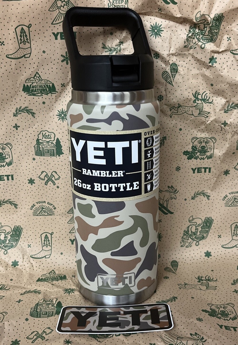 Yeti Rambler 26 Oz Water Bottle Duck Camo Straw Cap Brand