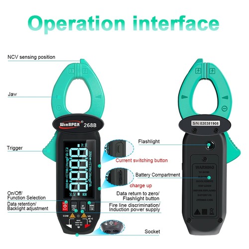 Leakage Current Detect Clamp Meter 0.1mA True RMS 60A AC DC Current Voltage - Picture 2 of 11