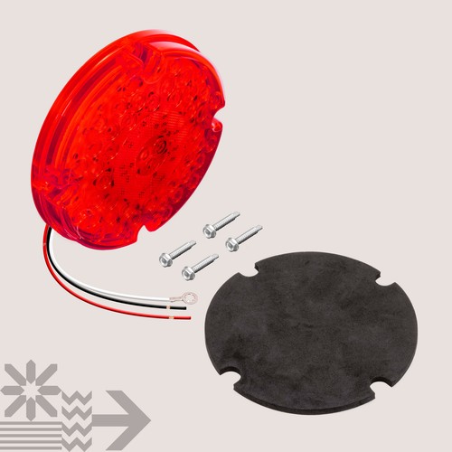 7" Round Red 47-LED Tail Light For School Bus Transit Vehicles Refuse Hauler - Picture 7 of 7