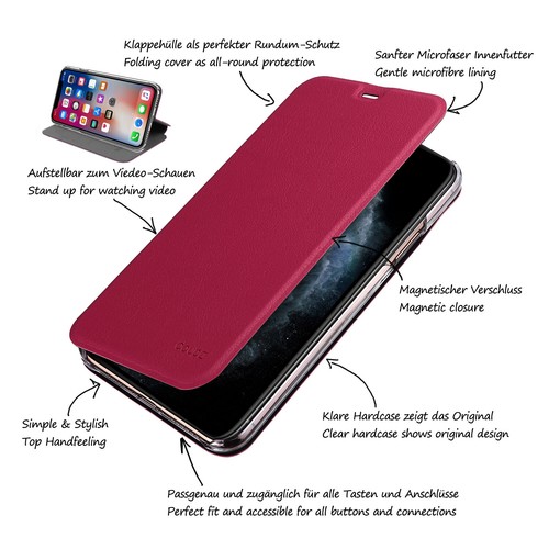 Flip Case iPhone 11 Pro 5,8" Etui Magnet Cover Aufstellbar Ständer Hülle Folie - Picture 16 of 24