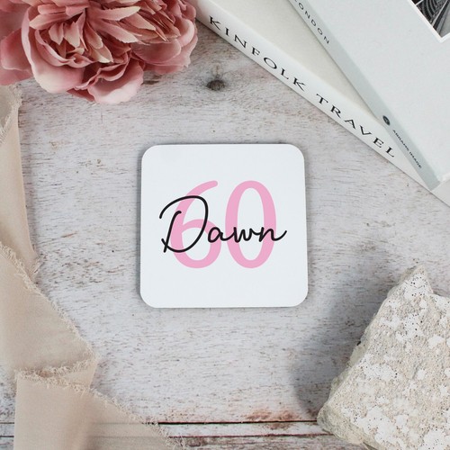 Juego personalizado de taza y montaña rusa de 60 cumpleaños 350 ml sexagésima taza de café para ella - Imagen 12 de 22