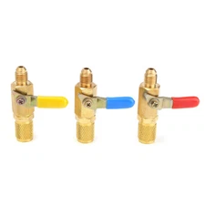 For A/C Charging Hoses 1/4'' AC Car R134a R410a Straight Ball Valve Adapter