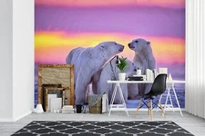 3D Polar Bear Family O3047 Wallpaper Wall Murals Removable Wallpaper Sticker Eve