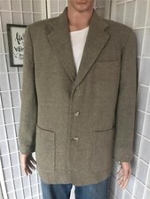  185 NEW Vintage Men's Perry Ellis 40M Cotton Blend Sepia Brown Business Blazer