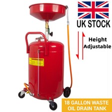 18 Gallon Waste Oil Drain Tank Air Operated Drainer Oil change With Wheel UK