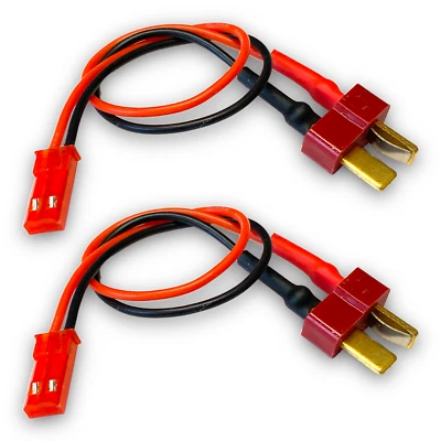 2 Adapter T-Dean Stecker Male auf JST BEC Stecker Female 15cm Kabel Lipo Akku RC - Bild 1 von 4