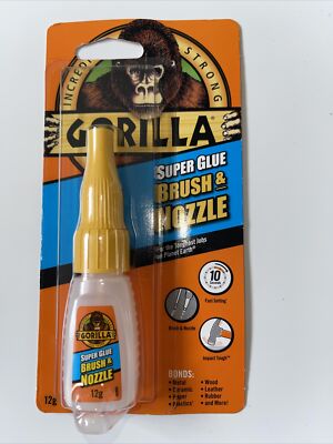 Gorilla Sekundenkleber Pinsel klar Applikator Düse 12g Metall Keramik Holz Leder