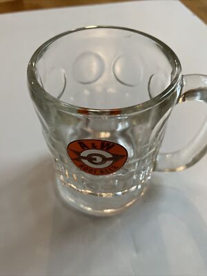 Vintage A & W Root Beer Heavy Glass Mug Arrow & Bullseye Logo 4 1/4 Tall