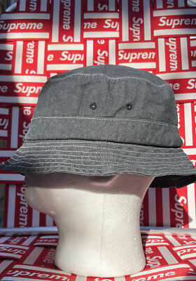 Rare SS16 Supreme Betty Boop Black Denim Crusher Bucket Hat Size S
