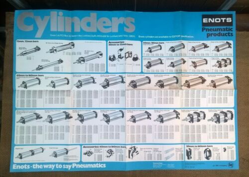 Vintage Enots Pneumatic Cylinder Products - Dealer Advertising Chart - Afbeelding 1 van 3
