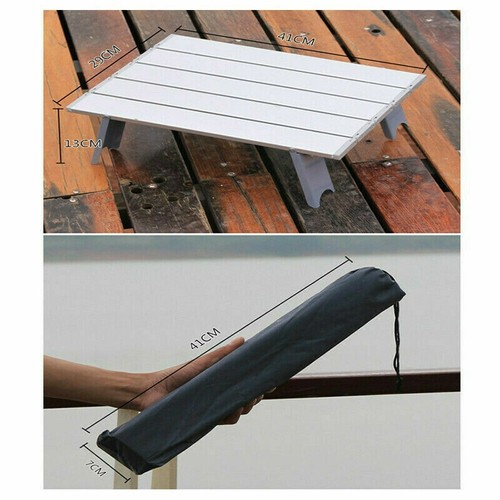 Mini Metal Portable Camping Table Lightweight Foldable Compact small Roll up New - Picture 10 of 11