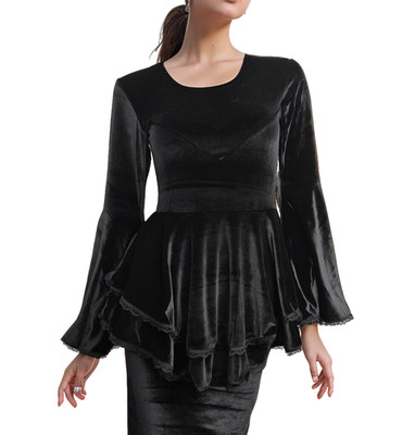 SamtTunika  Gothic  Witch Medieval Victorian schwarz Larp Gr.38-42