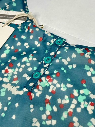 Anthropologie Tulle Womens Tank Dress XL Blue Sheer Lined Polka Dot Spring NEW - Picture 12 of 14