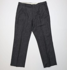 Vtg 70s Streetwear Mens 38x29 Distressed Wool Flannel Knit Wide Leg Pants USA