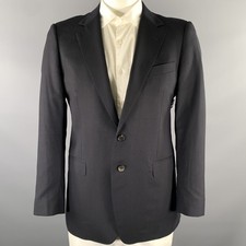 GUCCI Size 42 Navy Solid Wool Notch Lapel Sport Coat