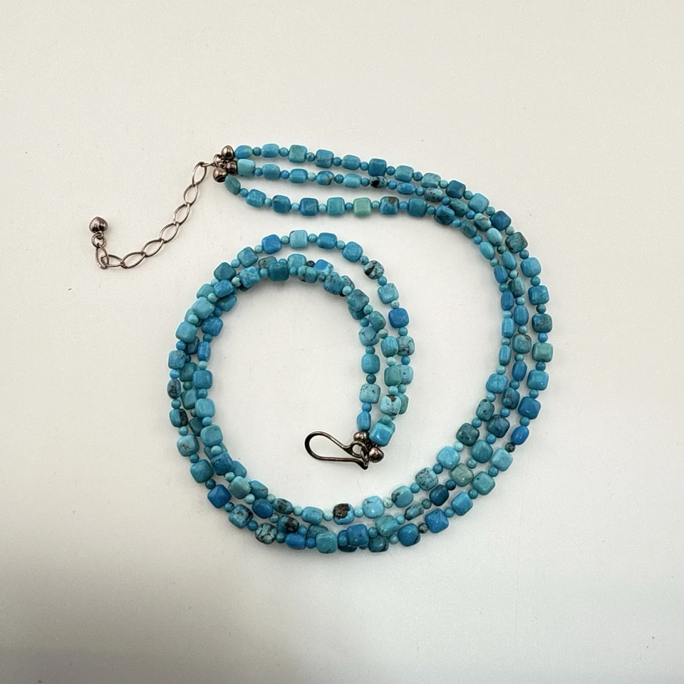 Collar Jay King Turquesa Multistrand Plata de Ley Azul 925 DTR Cuentas Foto 2 de 4