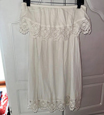 diva be White Strapless Off Shoulder Lace Knee Length Dress Size S