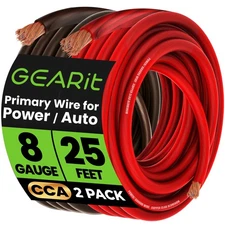 , 8 Gauge Wire, for Automotive Power/Ground, Battery Cable, Car Audio, RV, Am...
