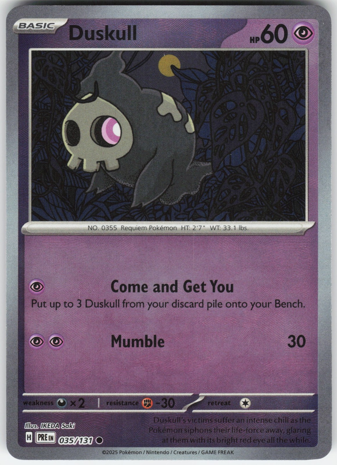 Duskull (Poke Ball Pattern) Common SV: Prismatic Evolutions 035/131 LP-NM