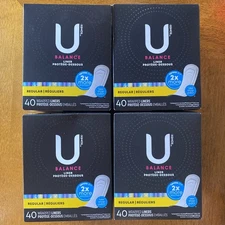 4x U By Kotex Balance Regular Xpress Dri Absorbent Wrapped Liners TOTAL 160ct