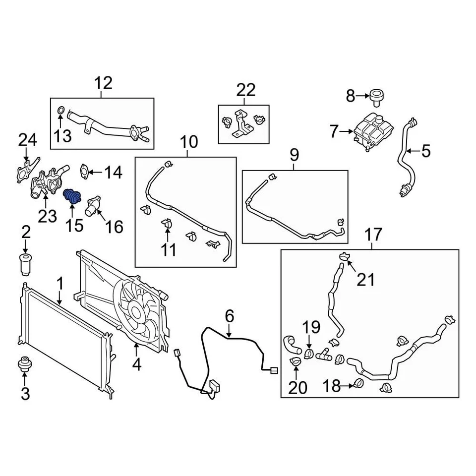 For Mazda 6 2003-2013 Mazda L33615170 Engine Coolant Thermostat Kit Foto 2 de 3