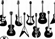 Guitar SilhouettesElectric and Acoustic Cut SVG, PNG, JPG)