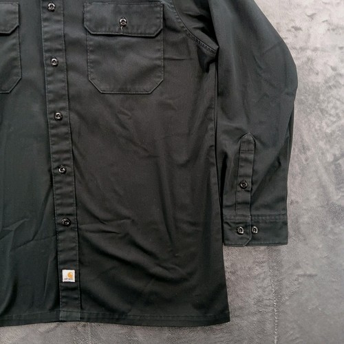 Carhartt Button Down Long Sleeve Men's Black Large Shirt Lightweight Dress Shirt - Picture 4 of 13