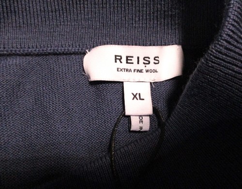 Reiss Women's Short-Sleeve 1/4-Zip Sweater, Blue, Merino Wool, XL, NEW Reg $145 - Picture 5 of 10
