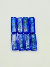 Glass Lampwork Beads Rectangular Prism Jewelry Crafts 8 beads