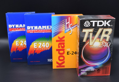VHS 5x Leerkassetten Set TDK Kodak Dynex Videokassetten E240