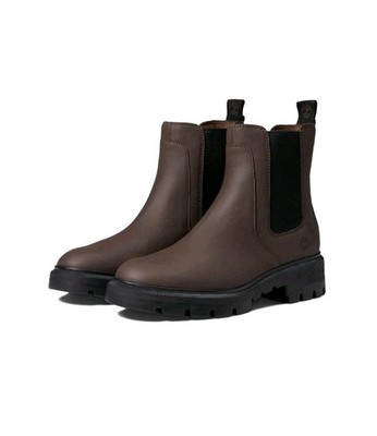 Timberland Cortina Valley Chelsea Boots Womens 8.5 Dark Brown Leather Waterproof