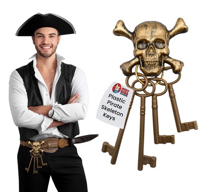 Pirate Buccaneer Skeleton Keys Caribbean Skull Treasure Costume Prop Accessory