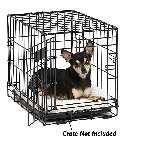 18L-Inch White Fleece Dog Bed or Cat Bed w/ Comfortable Bolster | Ideal for - Image 2 of 4