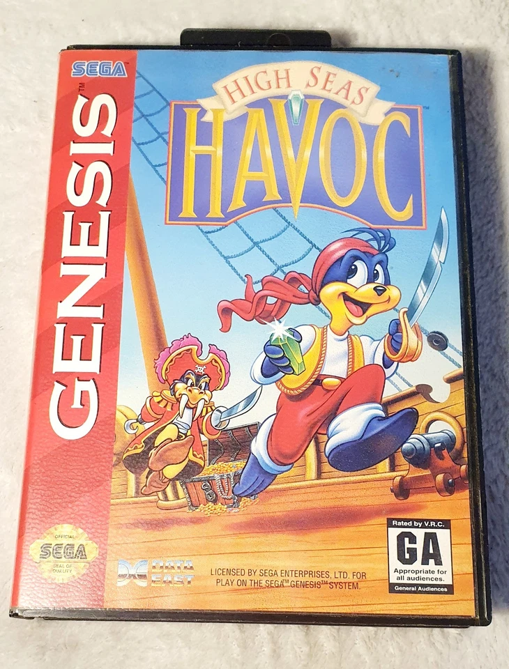high Seas Havoc – Sega Genesis US NTSC – Komplett CIB – Box + Anleitung – Selten