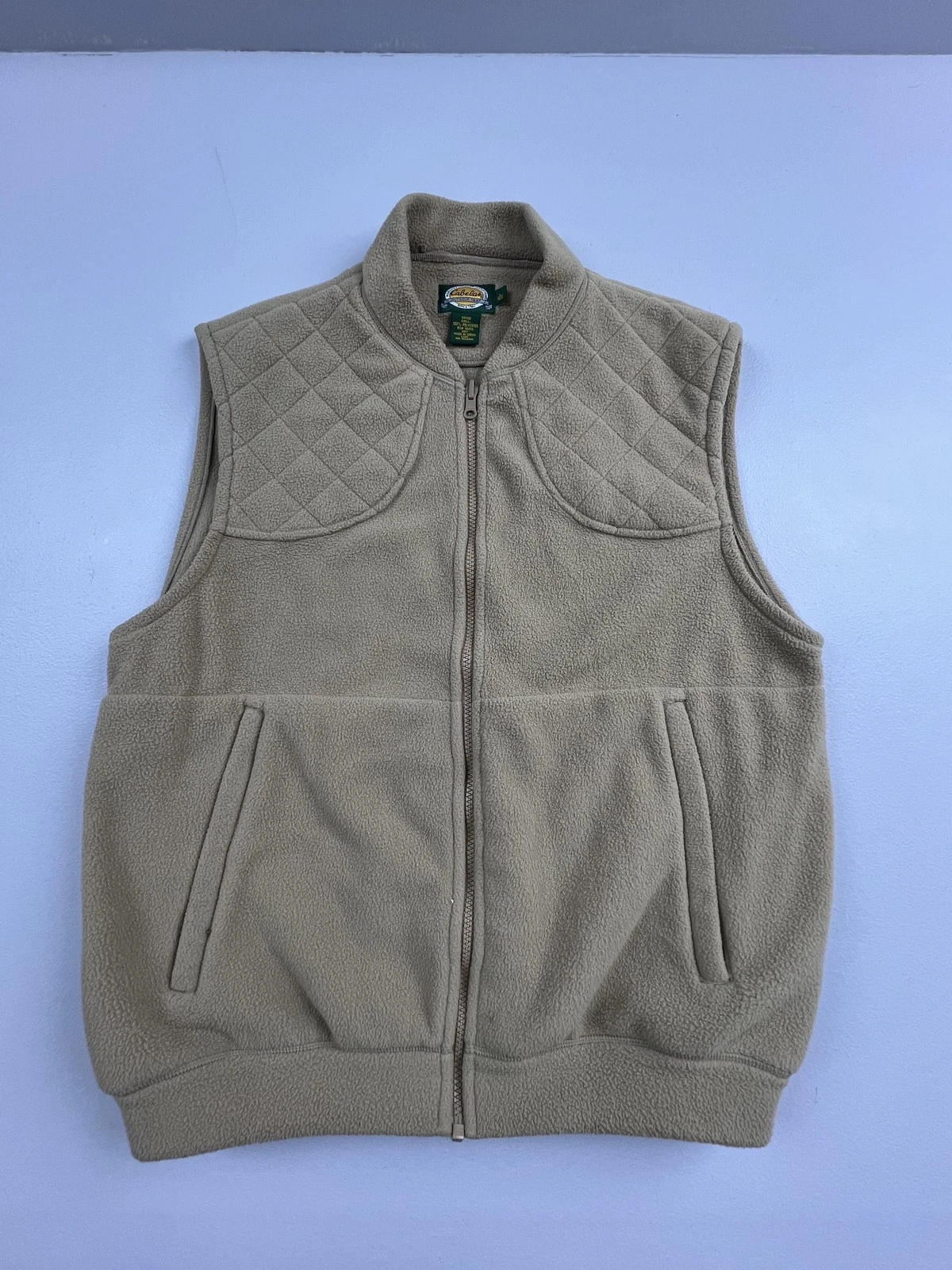 Cabela's Vest Mens Large Beige Fleece Full Zip Quilted Pockets Hunting Outdoor
Opens in a new window