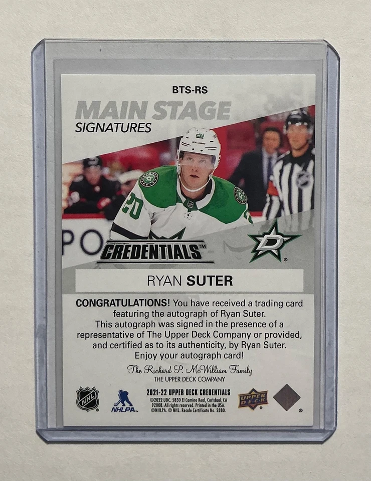 2021-22 Credentials Auto Ryan Suter Main Stage Signatures SP Autograph! Case Hit - Image 3 of 3