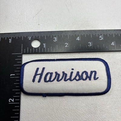 Vtg Name HARRISON Patch (Uniform ID Workwear Work Shirt Mechanic) b108
