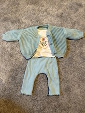 Baby Girls Green Outfit With Flower Design On Top Age 0-3 Months